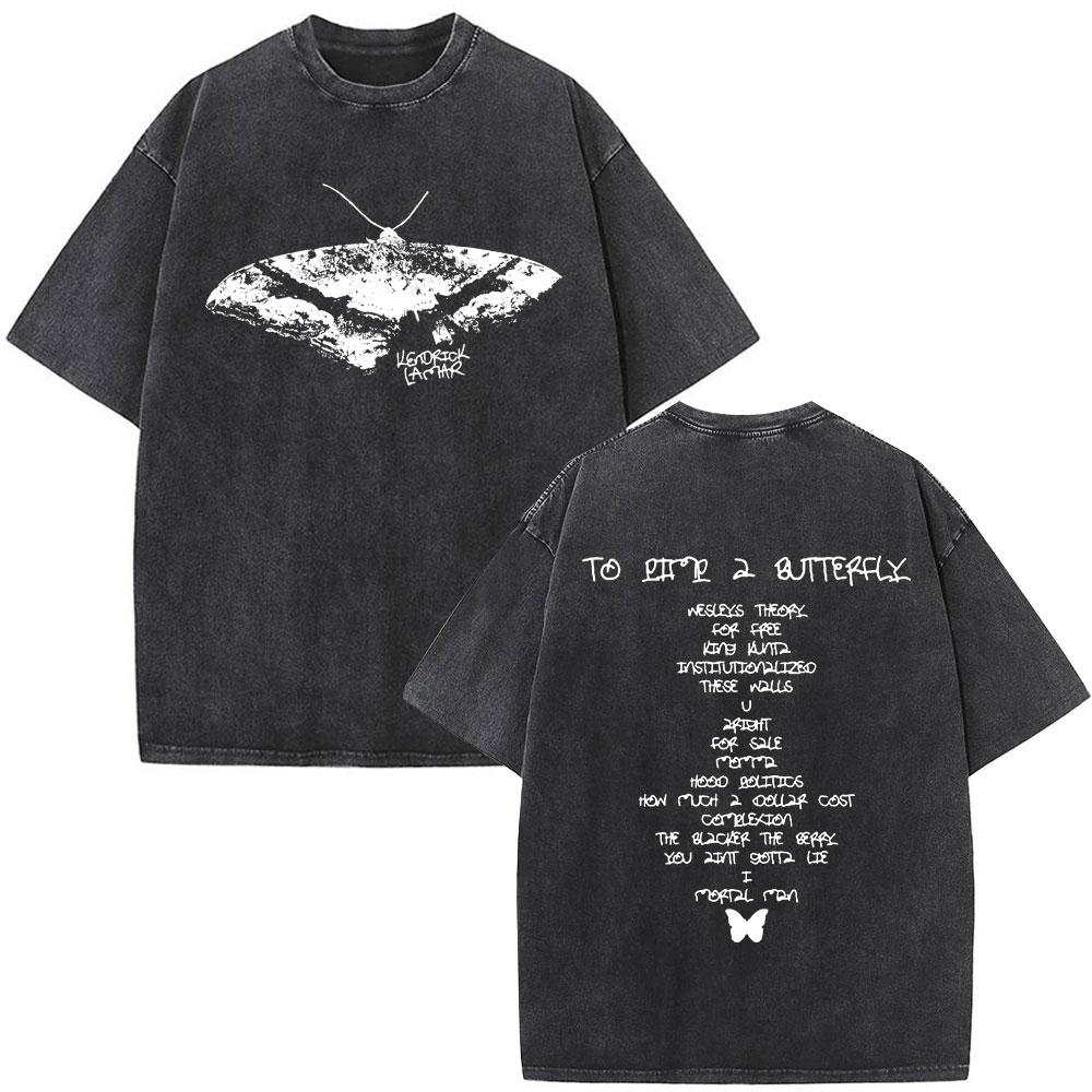 

Kendrick Lamar Music Album Graphic Vintage Washed Tshirts Men Fashion Hip Hop Retro Short Sleeve T Shirts Male Cotton Tee Shirt S