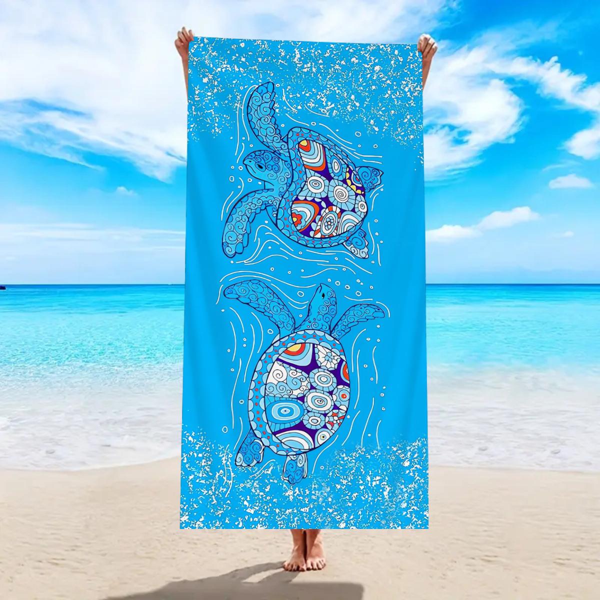 

1pc Ultra fine fiber large animal printed beach towel, quick drying soft and absorbent outdoor swimming towel W40*H60(CM)