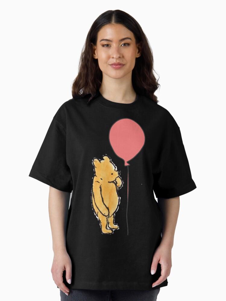 Winnie the Pooh Winnie the Pooh Pattern with Red and Blue Balloons Oversized T-Shirt