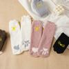 5 Pairs Autumn Winter Cartoon Cat Tube Socks Women Heart-shaped Coral Fleece Socks Cute Sweet Thick Soft Warm Home Sleep Sock