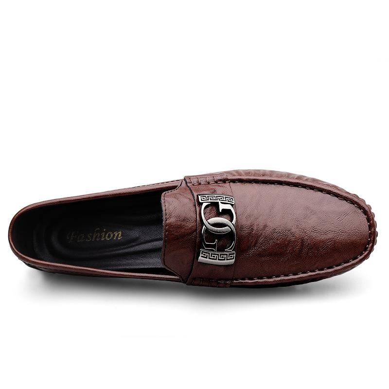 Men's shoes summer Doudou shoes men's genuine leather hollow hole sandals Korean version fashion men's shoes breathable punching casual leather shoes