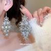 Diamond-set Snowflake Fringed Ear Hook Cold Wind Niche Elegant Temperament Versatile Earrings Earrings Light Luxury Earrings