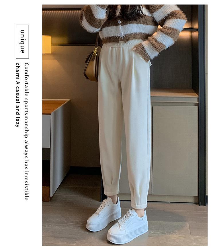 High Waist Winter Velvet Harem Pants for Women: Thick, Loose, Versatile Sweatpants