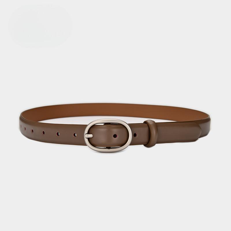 Belt for Women In Winter Casual Versatile Jeans Belt Decorative Thin Belt Cowhide Black Korean Simple Women's Belt