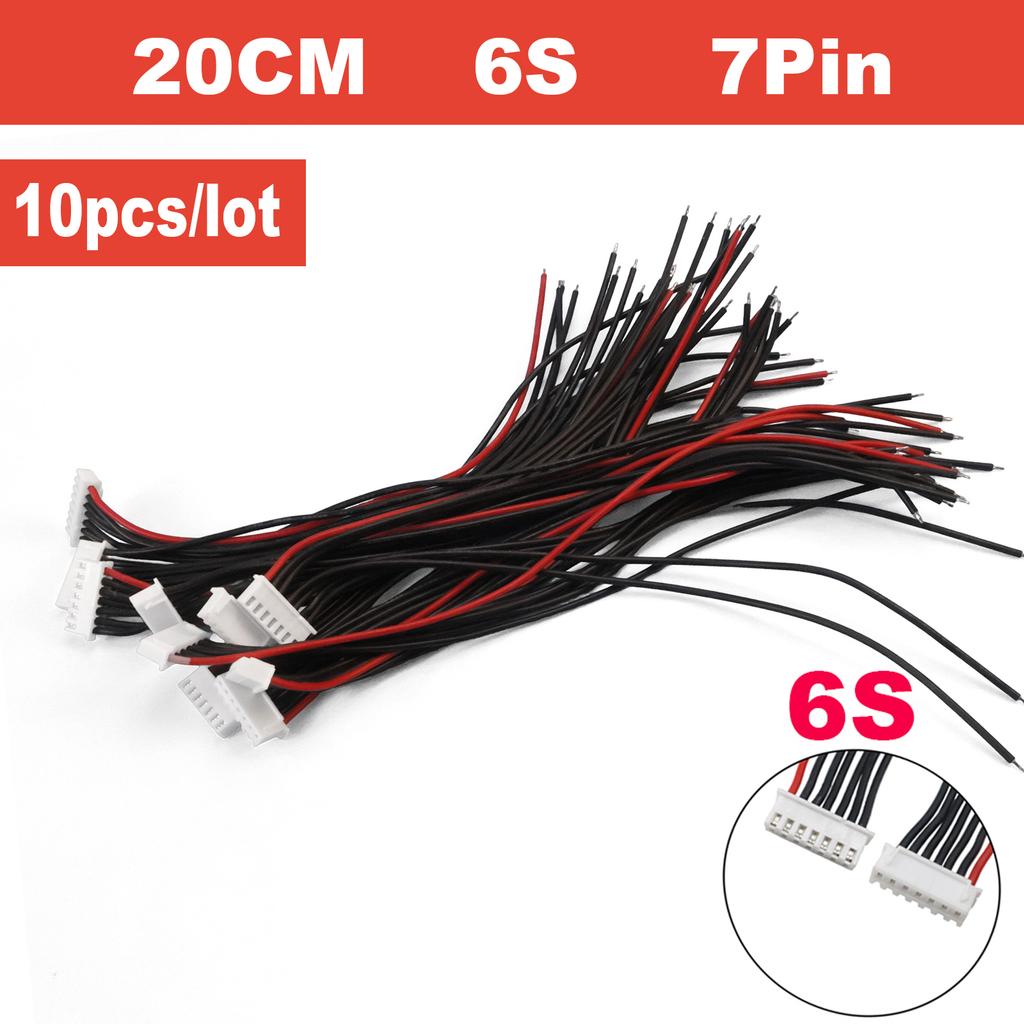 10pcs/lot 1S 2S 3S 4S 5S 6S 7S 8S Lipo Battery Balance Charger Cable IMAX B6 Connector Plug Wire 30 20 15 10cm Single Head Wire