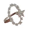 Shiny Star Oval Women's Open Adjustable Ring - Exaggerated Fashionable Versatile Index Finger Ring