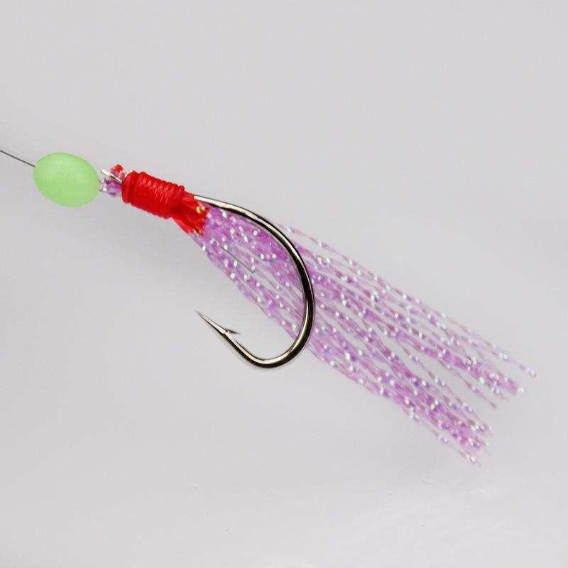 Stainless Steel Colorful Wire String Hooks for Lure Fishing 1 String with 6 Fish Lures Lake Fishing Tackle