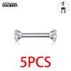 1/5PCS G23 Titanium internal thread Labret Lip Stud Piercing Eyebrow Body Jewelry Nose Ring C rod For Women Septum Piercing