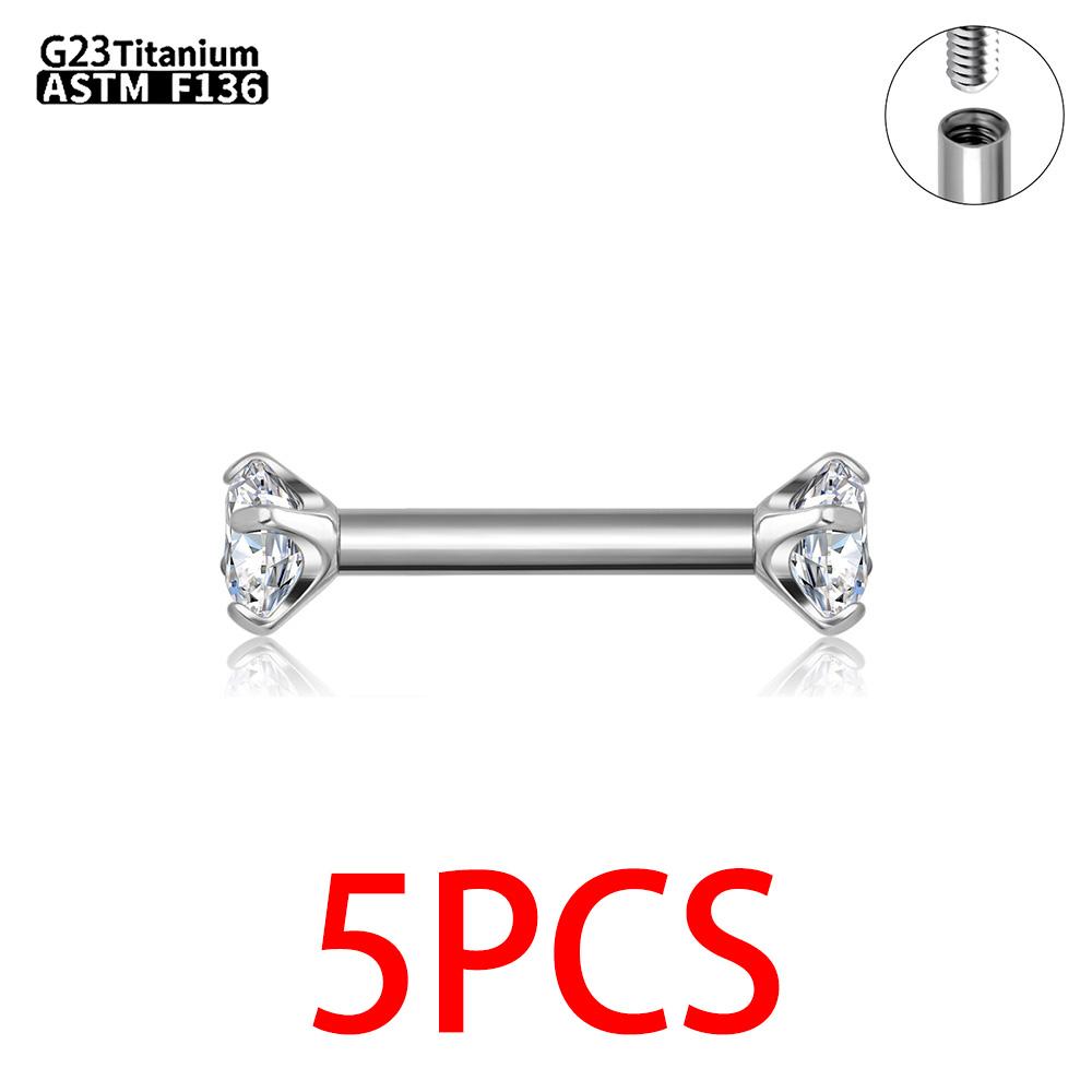 1/5PCS G23 Titanium internal thread Labret Lip Stud Piercing Eyebrow Body Jewelry Nose Ring C rod For Women Septum Piercing