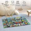 Family Game Room Floor Mat Kids City Life Play Mat, Educational PVC Road Traffic Carpet, Rug Non-slip Urban Parking Scene Area for Toddlers