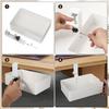 Samcos Storage Desk Clamp Magnetic Multifunctional Storage Small Item No Drilling Easy Shelf 5kg Load Steel Cushion Pad White Under-Table Rack,