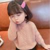 Girls' Korean-Style Plus Velvet Sweater - Thickened Knit Base Layer for Autumn/Winter
