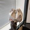 Fashionable Street Style Bucket Bag Simple Pu Shoulder Bag With Phone Pocket