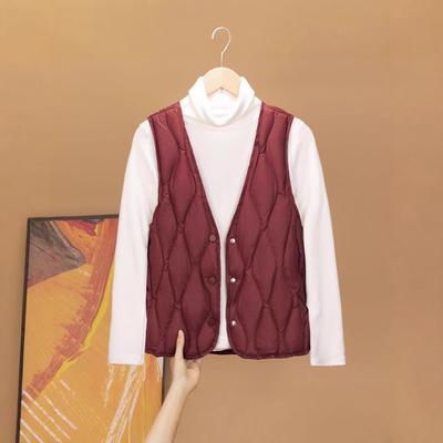 New Light Down Jacket Vest Women's Warm Slim Fit V-neck Vest Liner Vest