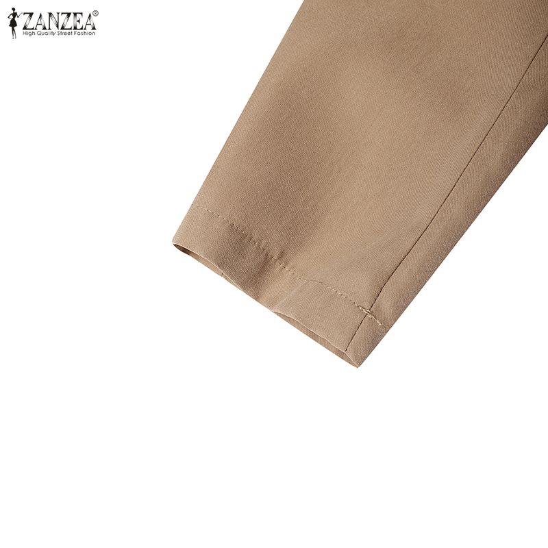 ZANZEA Dámské ležérní šaty s elegantním límečkem a dlouhým rukávem