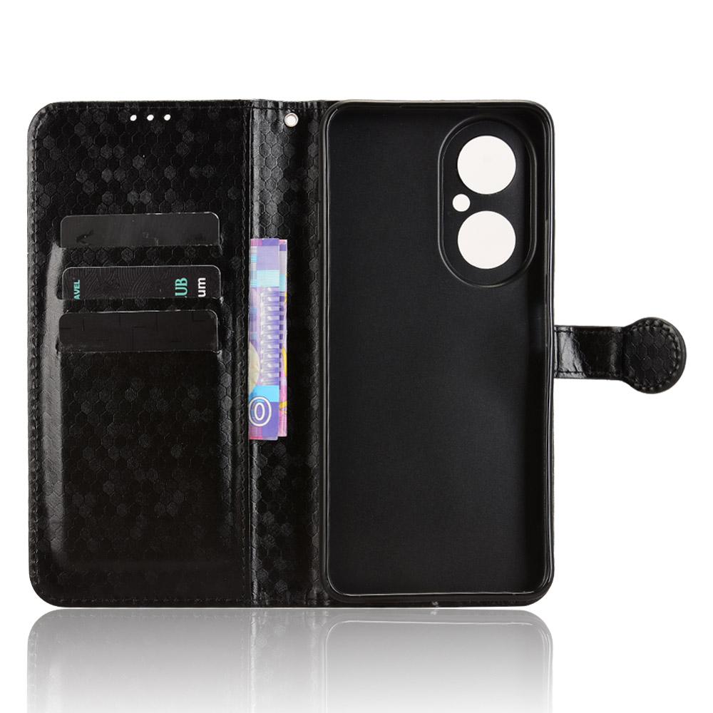 For Huawei Enjoy 80 Wallet Case Dot Pattern Imprint PU Leather Phone Cover