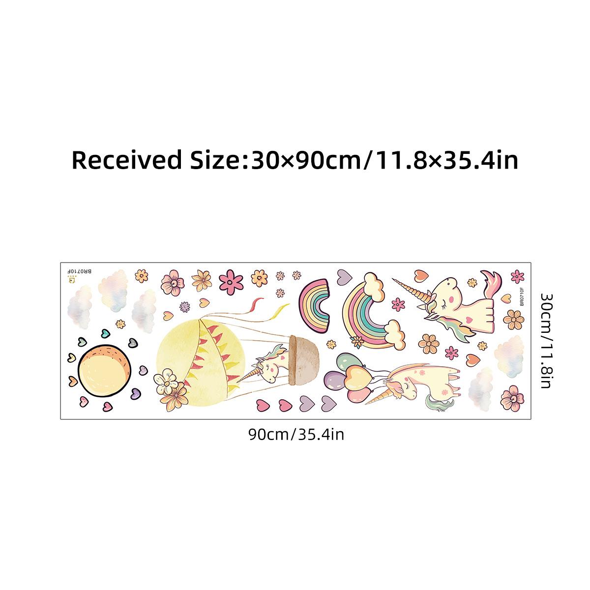 Unicorn hot air balloon self-adhesive wall sticker for kindergarten children s room decoration wall sticker