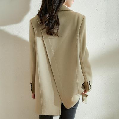 Manteau en laine coupe ample à la mode pour femmes automne hiver longue veste de Style coréen