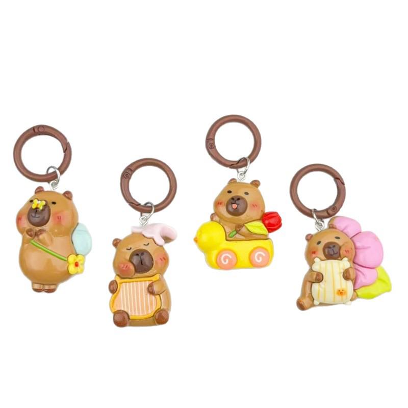 DIY Cute Capybara Keychain: Resin Toy Pendant for Backpacks & Gifts