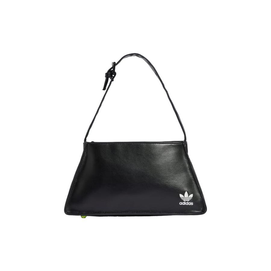 Adidas Originals Trefoil Trf Airliner Sports Casual Adjustable Shoulder Strap Faux Leather Shoulder Bag Crossbody Bag Waist Bag IJ7479 Black