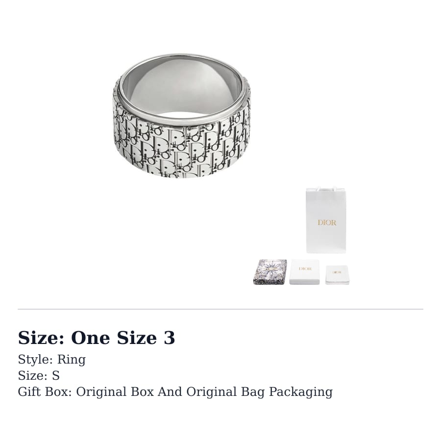 DIOR 925 Sterling Silver Rings Unisex Silver R0893HOMST-D990