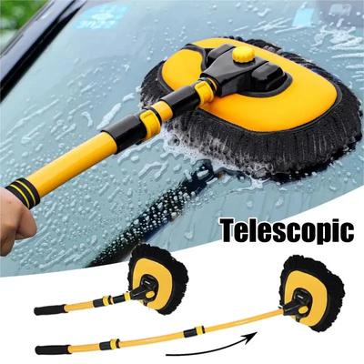 Nový mop na mytí aut Čisticí kartáč Teleskopický Čisticí mop s dlouhou rukojetí Výsuvný mop s ohnutou tyčí Kartáč na mytí automobilů Nářadí na čištění automobilů