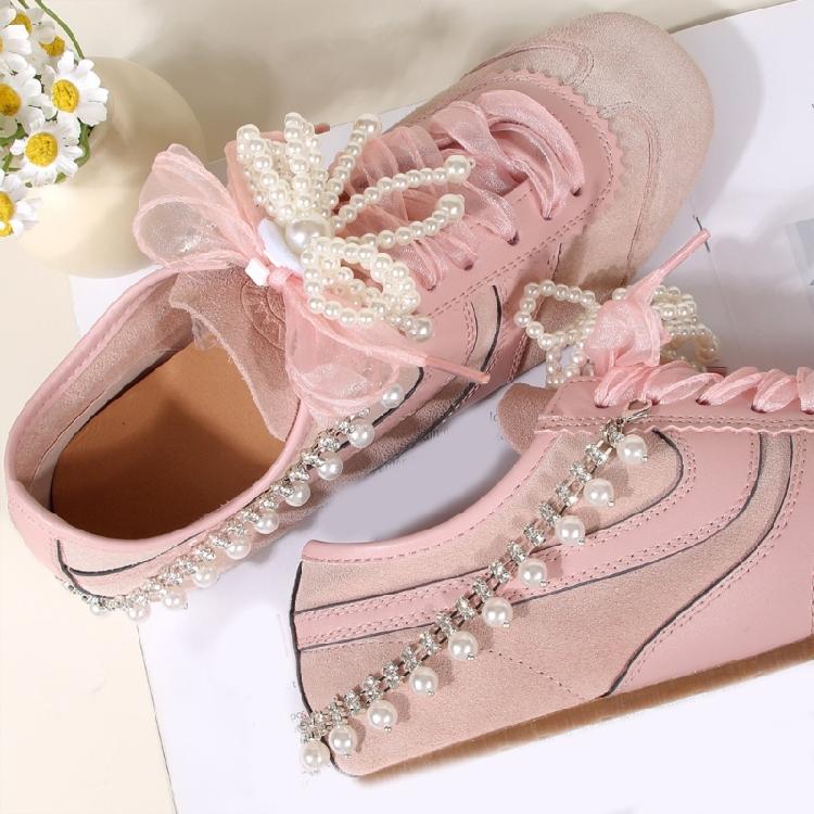 Pearls Embellished Shoe Chain Charm Bowknot Shoe Clips Footwear Jewelry Accessories For Women Sneakers Sandals