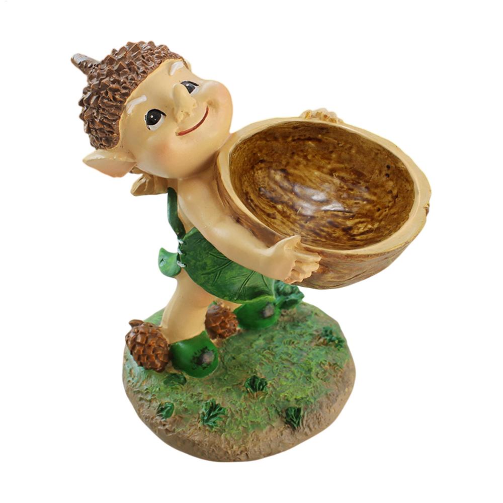 

Орнаменты для кормушки для птиц в сказочном саду, мультяшная скульптура, кормушка для животных, милая лужайка, кормовая станция, смола, ремесленное украшение белый