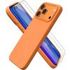 Coque Silicone - BOOLING - pour iPhone 17 Pro - Ultra Fine Antichoc - Orange - 2 Verres Trempés