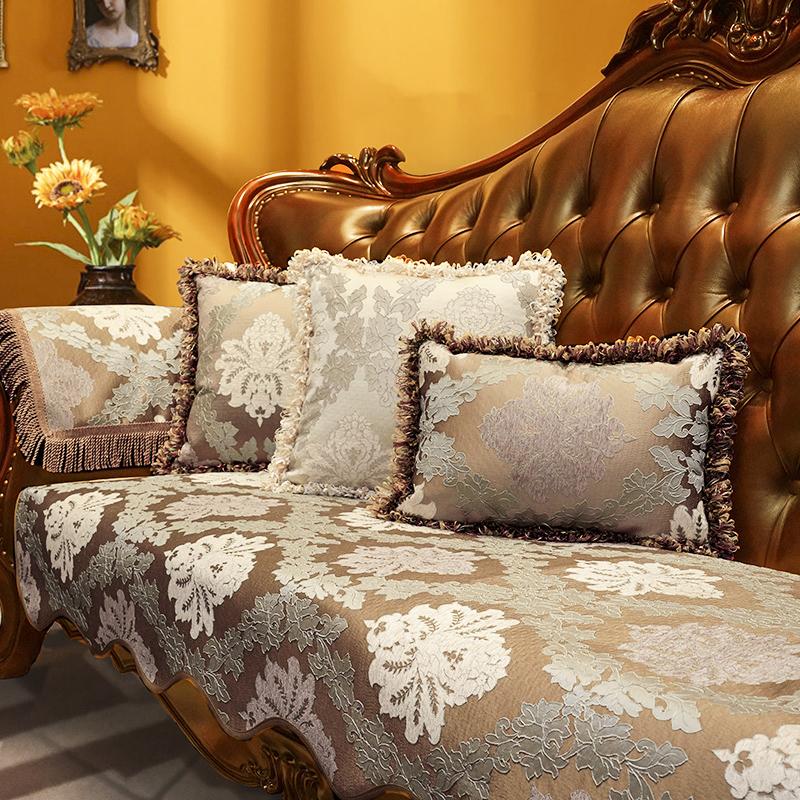 

Роскошный жаккардовый чехол для дивана, винтажный нескользящий чехол, украшение для дома, подушка для дивана в гостиной, наволочка для подлокотника, чехол для дивана 1pc armrest 48x55 cm коричневый