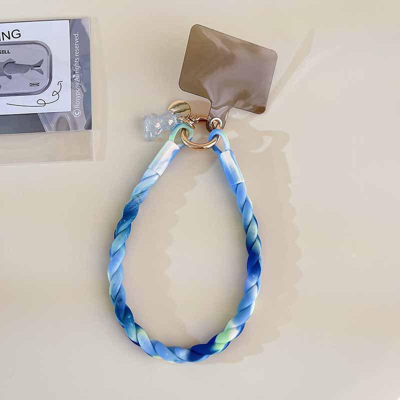 Laccetto da polso originale in silicone con orso luminoso - Catena per telefono anti-smarrimento con anello morbido