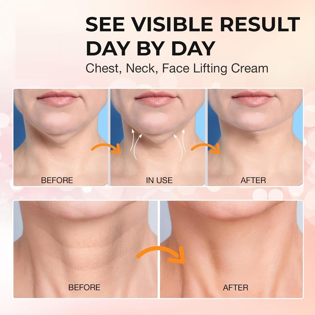 Firming Neck Cream - Face Moisturizer, Hyaluronic Acid - Double Chin Reduction, Firming Moisturizing Cream