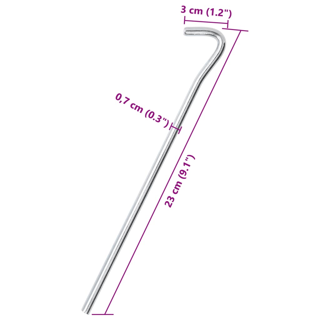 Tent Pegs 25 Pcs 23 cm Ø7 mm Galvanized Steel