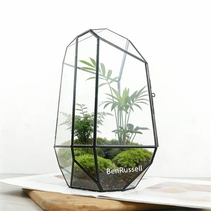 Micro Ecological Geometric Glass Terrarium Handmade Geometric Plant Vase Modern Planter for Moss Succulents Tabletop Greenhouse