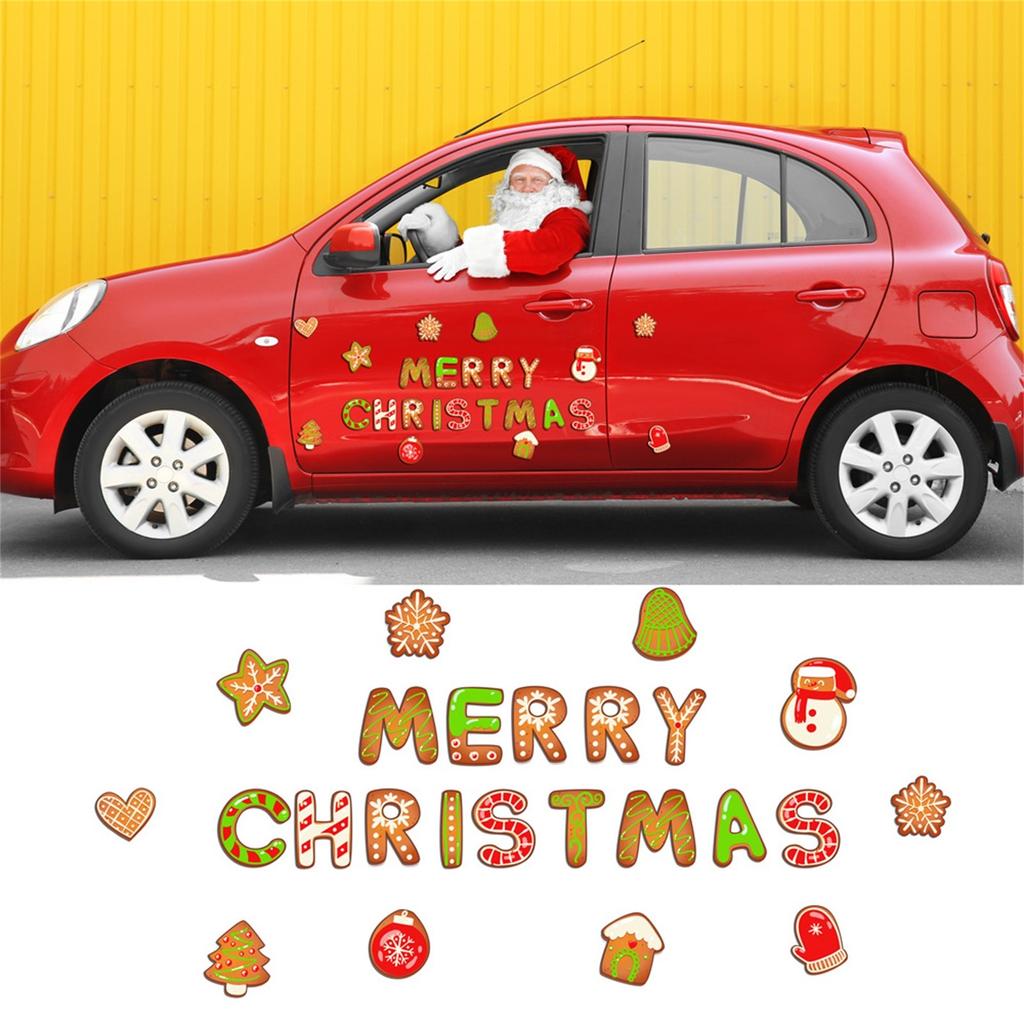 Vánoční dekorace do auta Lednička Reflexní ozdoby na magnet Santa Deer Vánoční novoroční výzdoba domu