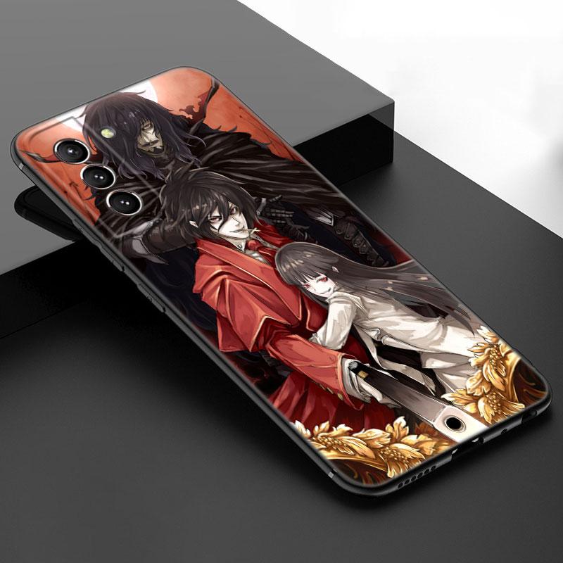 Anime Hellsing Black Silicone Phone Case For Samsung Galaxy S23 S21 S20 FE S24 S22 Ultra S10E S10 S9 S8 Plus