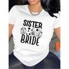 Europeisk Storlek Damskjorta - Brudens Syster - Bröllopsfestklädsel med Blommigt & Stjärnigt Tryck - Lätt Topp för Brudtärnor, Bröllopsfester