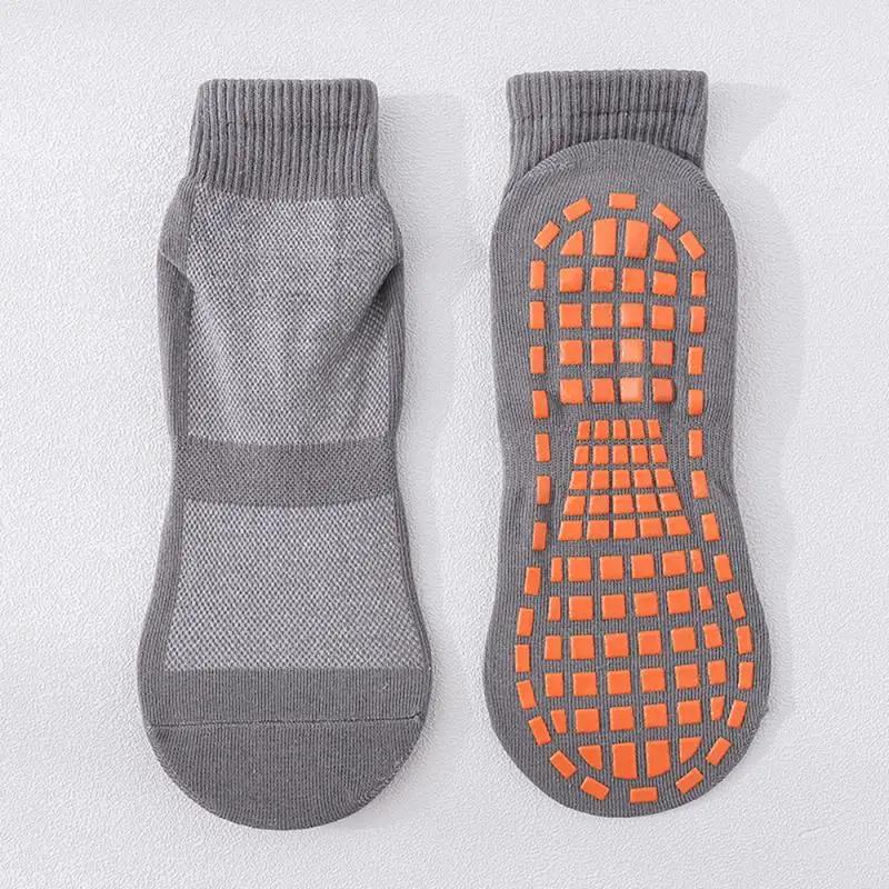Kids Adults Anti-Slip Sock Cotton Breathable Wear Non Slip Sports Yoga Socks Sweat-absorbent Trampoline Socks Foot Massage