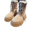 Platform Snow Ankle Boots Women Fur Warm Suede Shoes Woman 2025 Trend Winter Short Plush Goth Walking Motorcycle Botas De Mujer