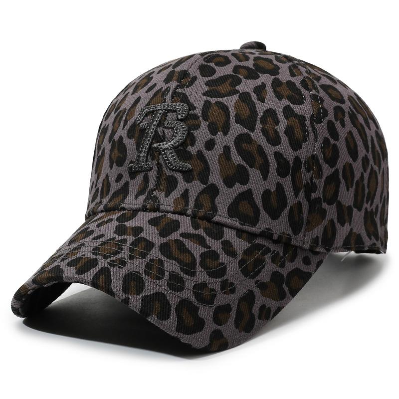 Leopard Print Baseball Cap Unisex Sun Hat Outdoor Sunscreen Cap Letter Embroidered Cap