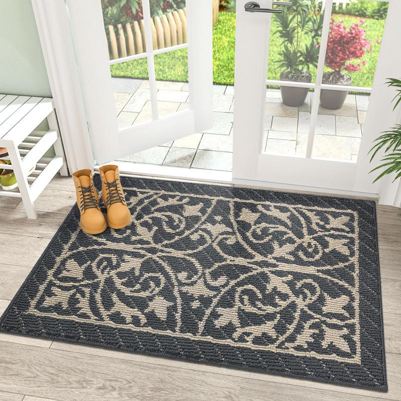 European Retro Outdoor Doormat - Porch & Garden Floor Mat with Dust-Trapping Design, Anti-Slip & Durable Polypropylene Rug