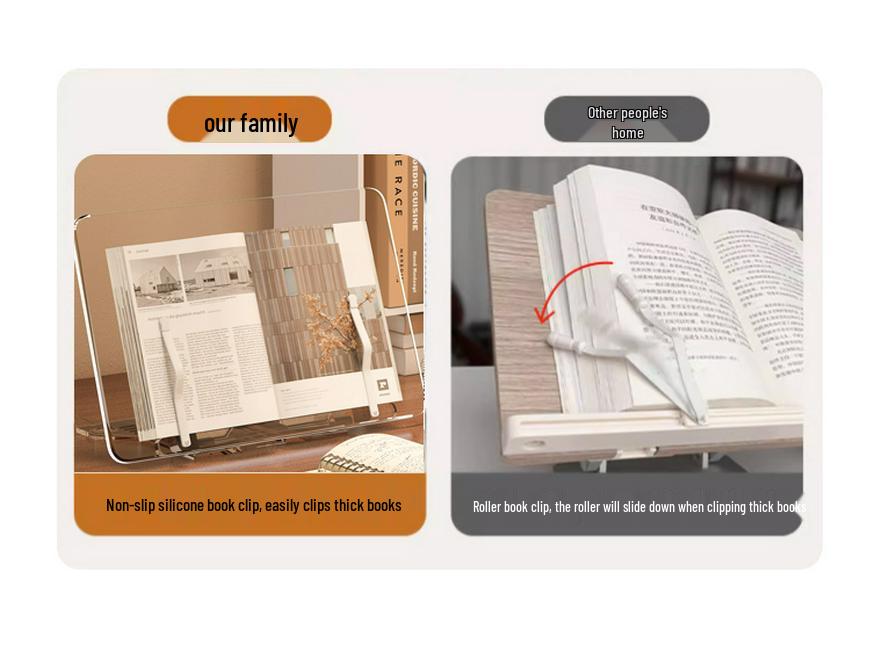 Junhan Acryl Transparent Multifunktionaler Buch- & iPad-Ständer