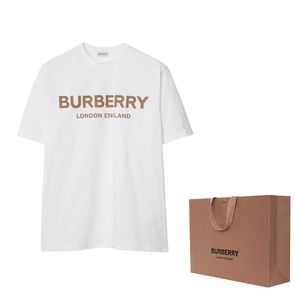 Burberry T-shirts Homme Blanc Col Rond Modéré 81042341