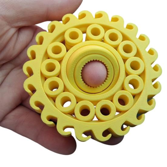 Wave Fidget Spinner Toy Stress Anxiety Relief Kids Teens Adults 3D Printed