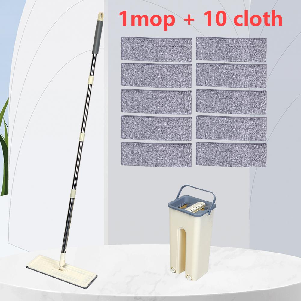 Squeeze Cleaning Bathroom Mop Multipurpose Floor Cleaning Cloth Pads Water Absorption with Bucket Household Cleaning Tool