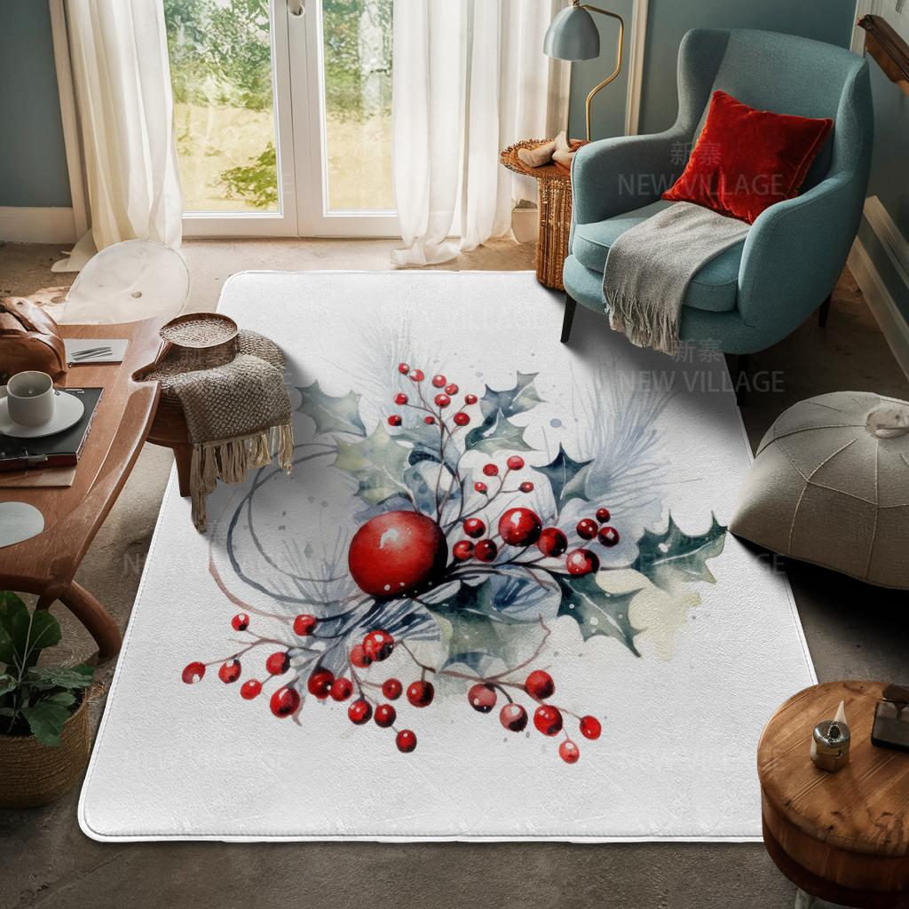 House Entrance Carpet Home Door Mat Living Room Bath Foot Bathroom Non-slip Water Absorption Rugs Bath Merry Christmas Winter