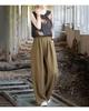 Wide-Leg Straight Pants: Women's Spring 2025 High-Waist Loose Cotton & Linen Retro Style