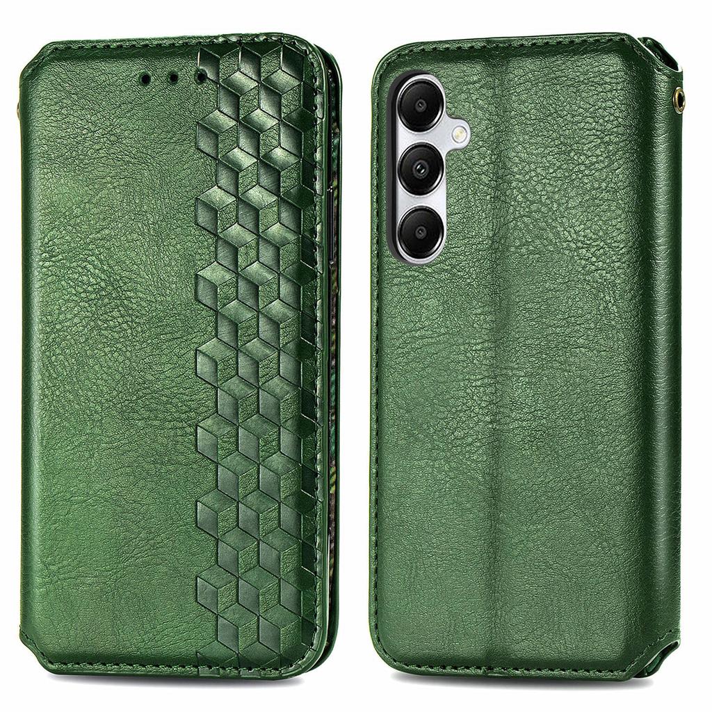 For Samsung Galaxy A55 5G PU Leather Case Rhombus Imprint Wallet Stand Phone Cover