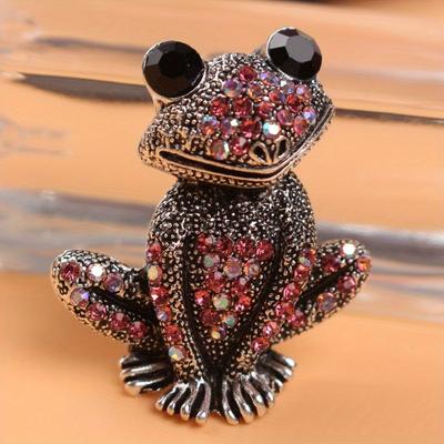 Strass Frosch Kröte Brosche Mode Kleine Tier Anstecknadel Retro Europäischer und Amerikanischer Stil Korsage Schmuck Broschen