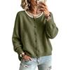 Women's Casual Color Loose Fit Long Sleeve Knit Cardigan for Everyday Wear